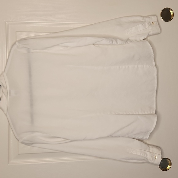 Ann Taylor Loft Women's Classic Perfect White Long Sleeve Button-Up Top Size 8 - Picture 11 of 11